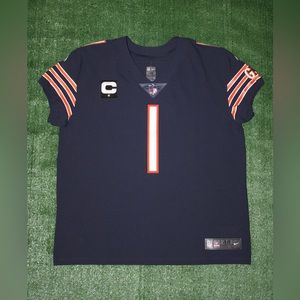 Authentic Justin Fields Chicago Bears Navy Nike Vapor Elite Jersey Size 48/XL